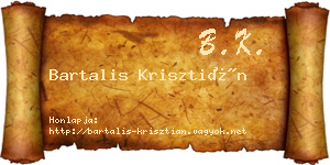 Bartalis Krisztián névjegykártya